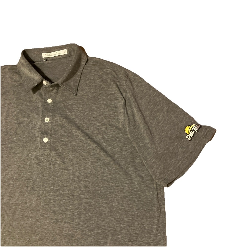 CRIQUET Golf Polo Shirt XXL Mens Gray Short Sleeve Casual Del Taco